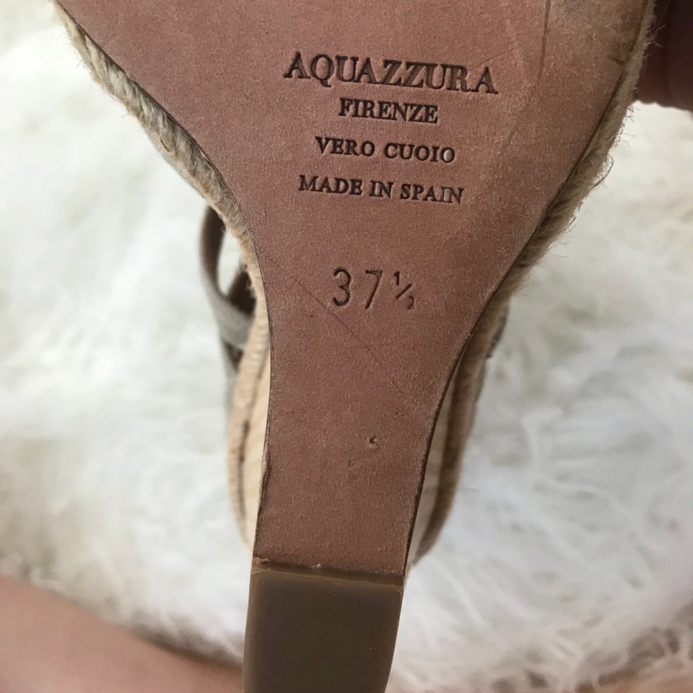 Aquazurra Suede Taupe  Belgravia Wedge Espadrille - Picture 8 of 8